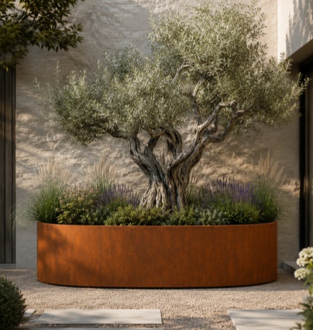 corten steel planter